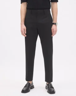 Tapered-Leg Black Suit Pant
