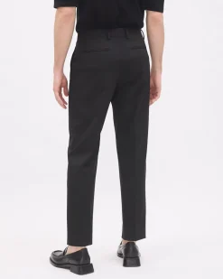 Tapered-Leg Black Suit Pant