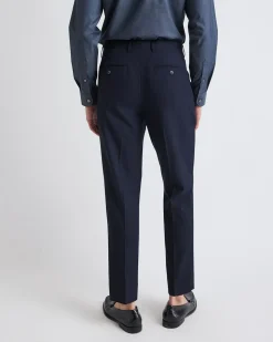 Tapered-Leg Navy Suit Pant