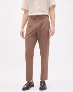 Tapered-Leg Terracotta Suit Pant