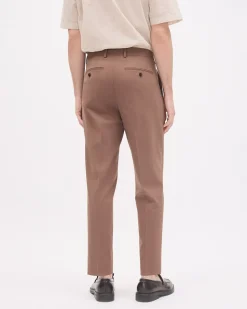 Tapered-Leg Terracotta Suit Pant