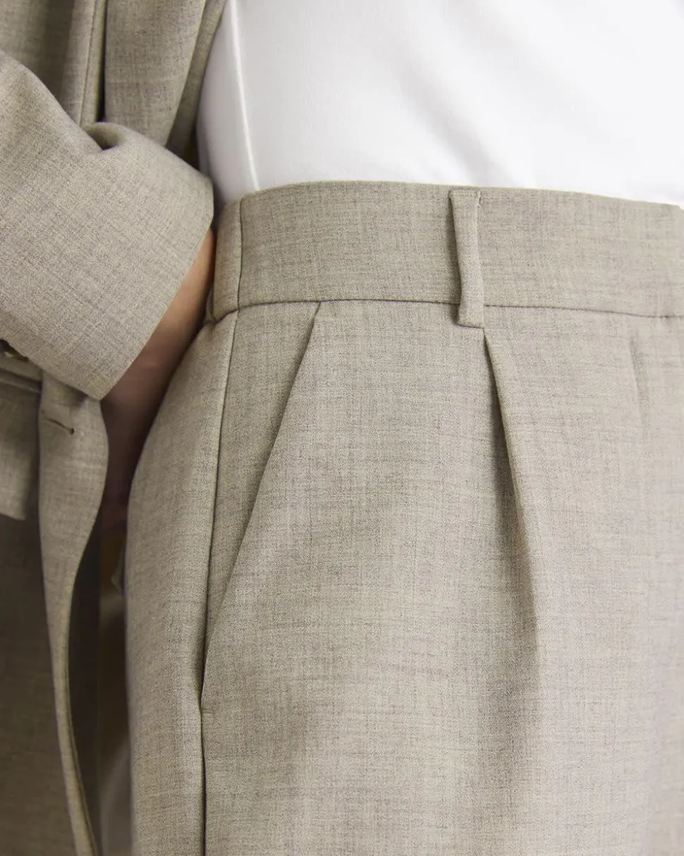 Taupe Tapered-Leg High-Rise Ankle Pant