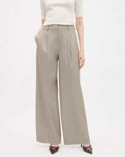 Taupe Wide-Leg High-Rise Pant