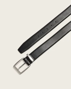 Textured Black Leather Belt