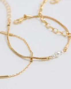 Three-Chain Bracelet with Pearl