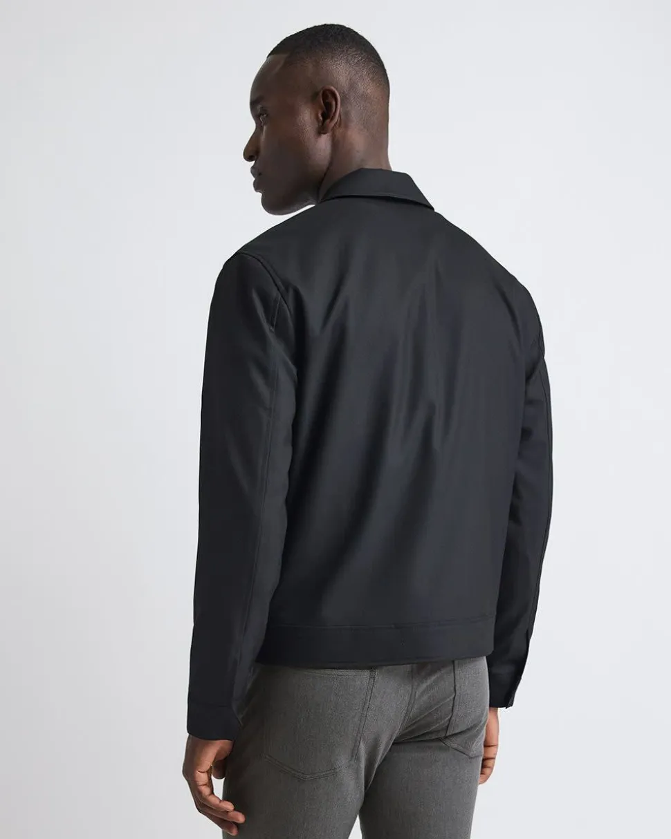 Twill Bomber Jacket with Shirt Collar