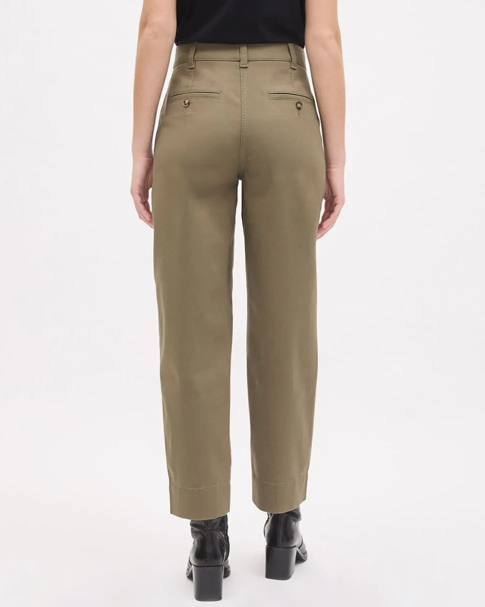 Twill High-Rise Barrel Pant