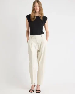 Twill High-Rise Barrel Pant