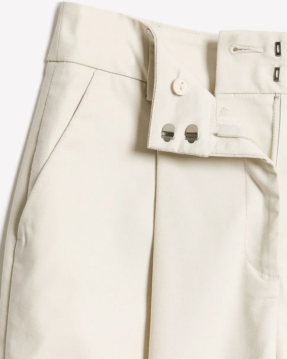 Twill High-Rise Barrel Pant