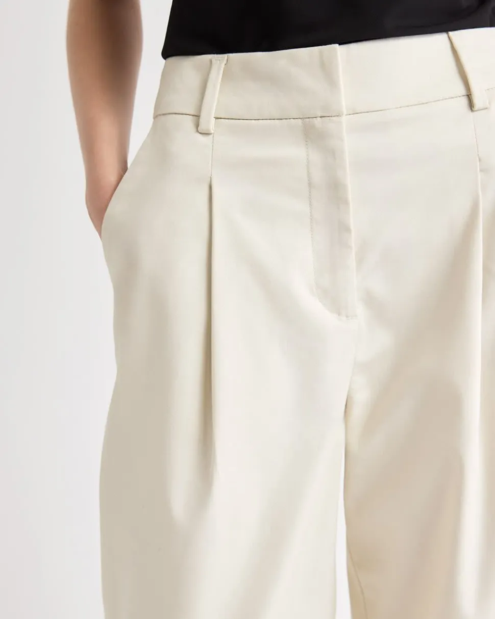 Twill High-Rise Barrel Pant