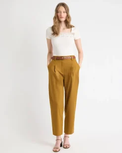 Twill High-Rise Barrel Pant