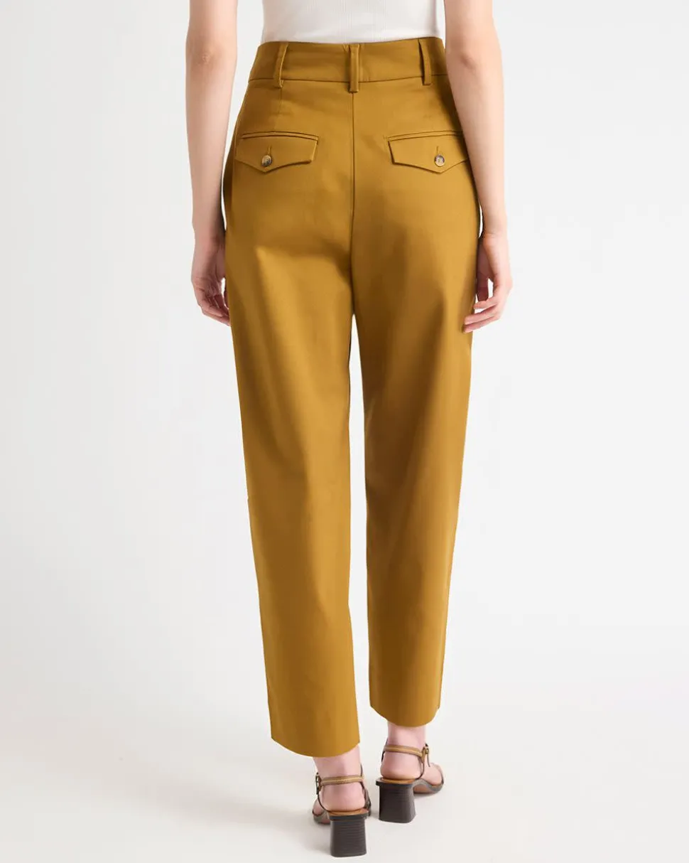 Twill High-Rise Barrel Pant