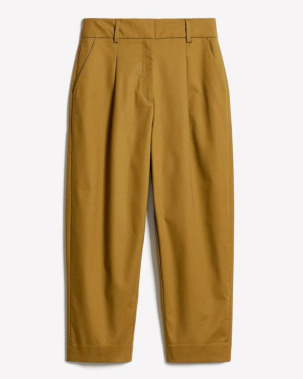 Twill High-Rise Barrel Pant