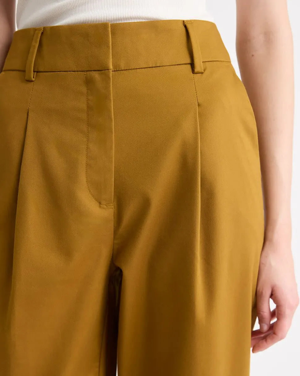 Twill High-Rise Barrel Pant