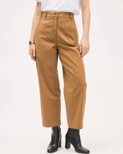 Twill High-Rise Barrel Pant