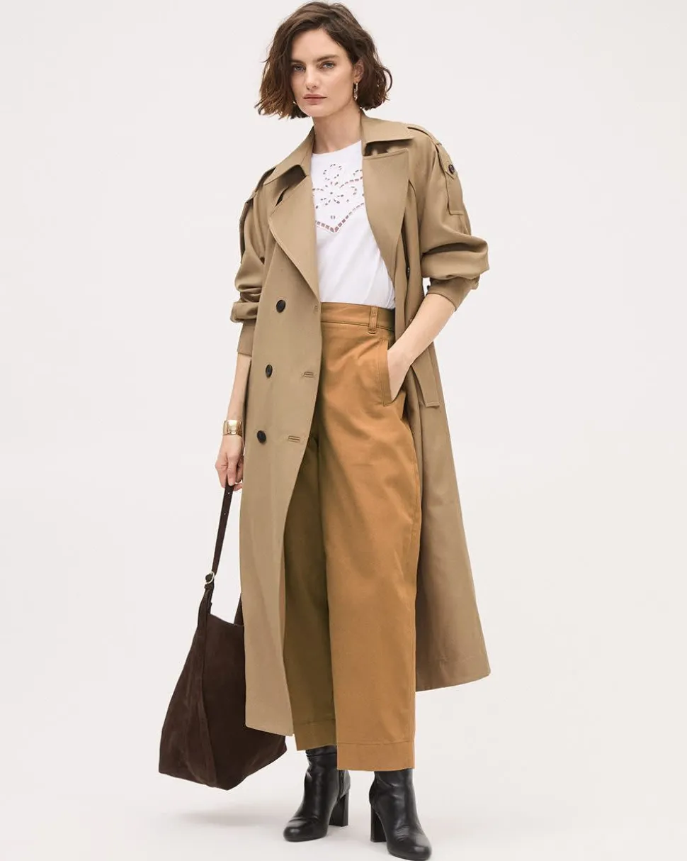 Twill High-Rise Barrel Pant