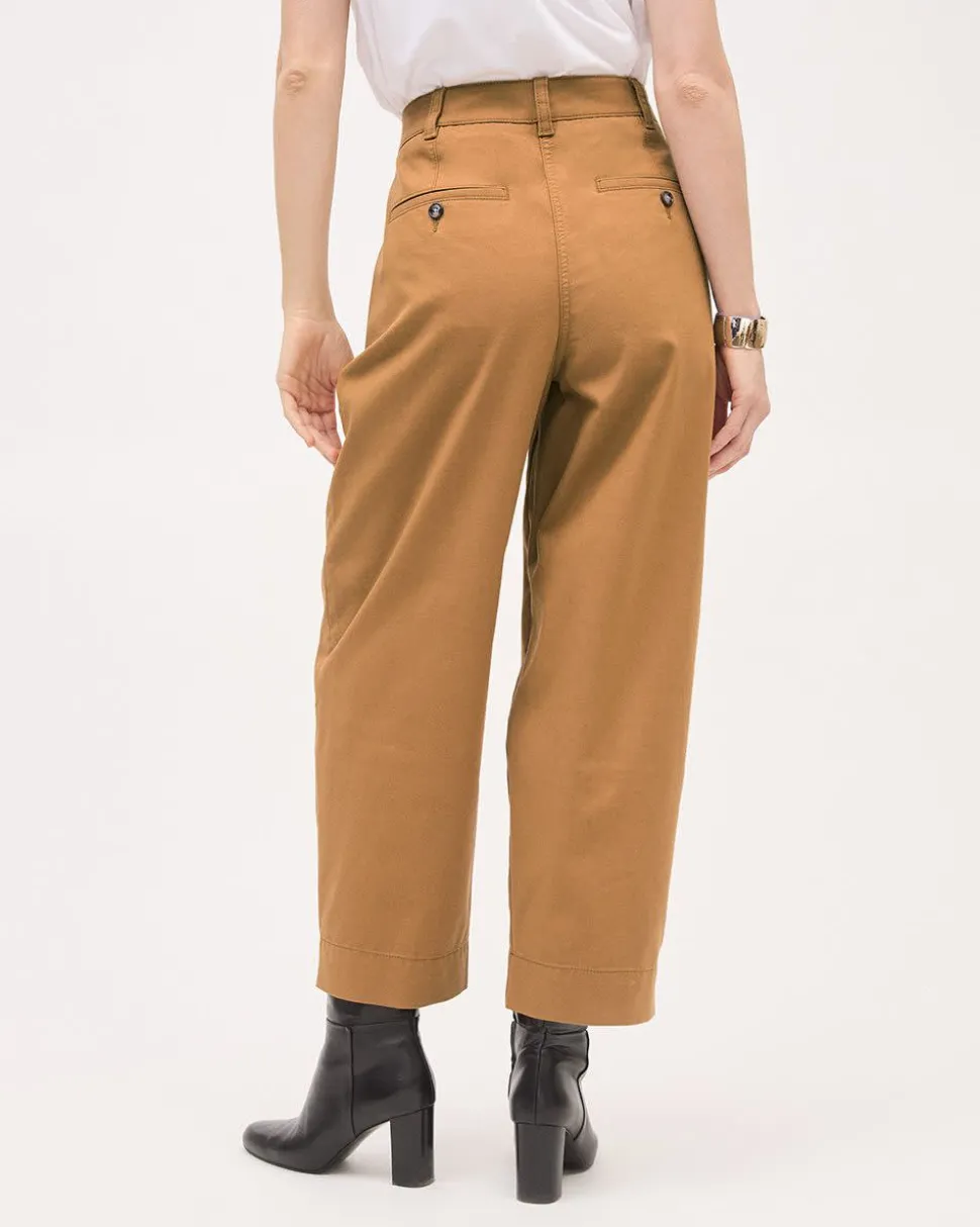 Twill High-Rise Barrel Pant