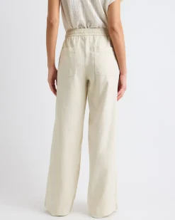 Twill Mid-Rise Wide-Leg Pant