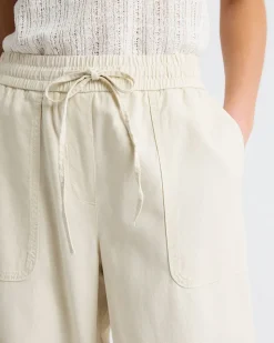 Twill Mid-Rise Wide-Leg Pant