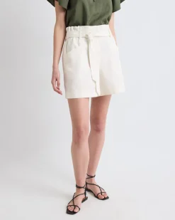 Ultra-High Rise Cotton Shorts with Sash