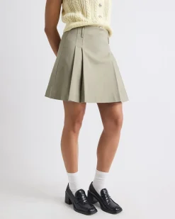 Ultra-High-Rise A-Line Pleated Mini Skirt