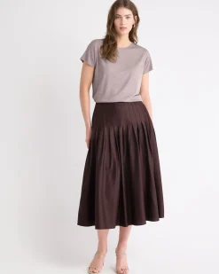 Ultra-High-Rise Twill Midi Skirt