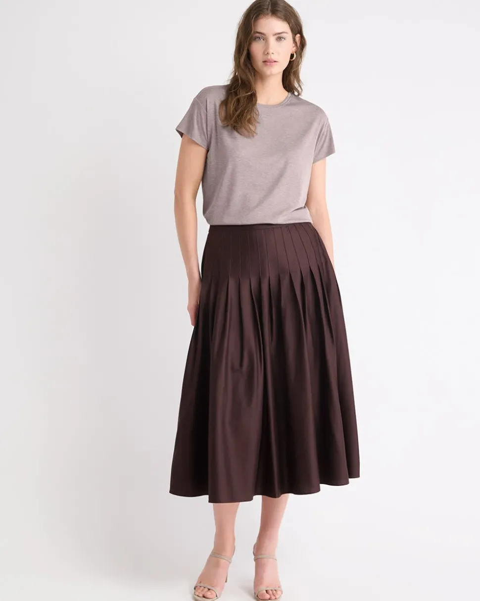 Ultra-High-Rise Twill Midi Skirt