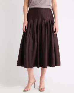 Ultra-High-Rise Twill Midi Skirt