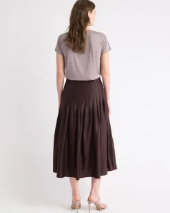 Ultra-High-Rise Twill Midi Skirt