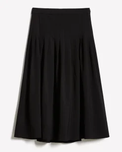 Ultra-High-Rise Twill Midi Skirt