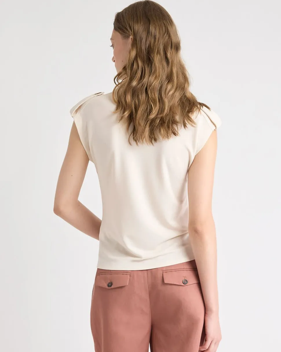 Utility-Extended-Sleeve Crew-Neck Top