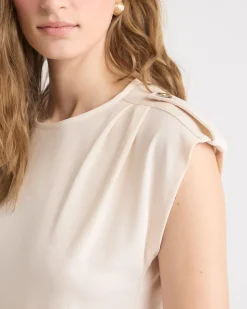 Utility-Extended-Sleeve Crew-Neck Top