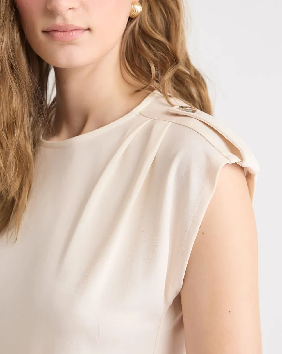 Utility-Extended-Sleeve Crew-Neck Top
