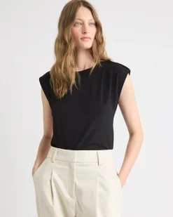Utility-Extended-Sleeve Crew-Neck Top