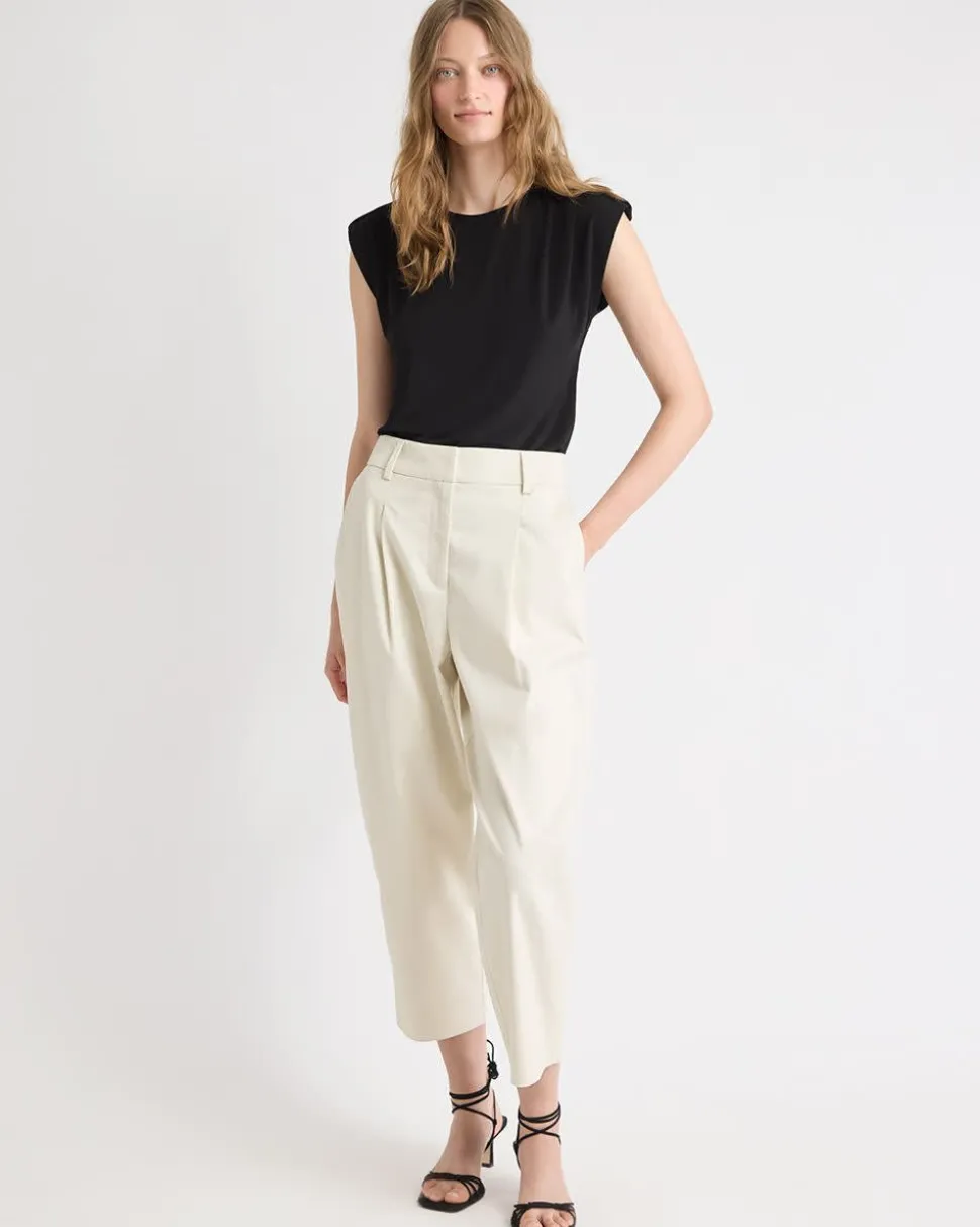 Utility-Extended-Sleeve Crew-Neck Top