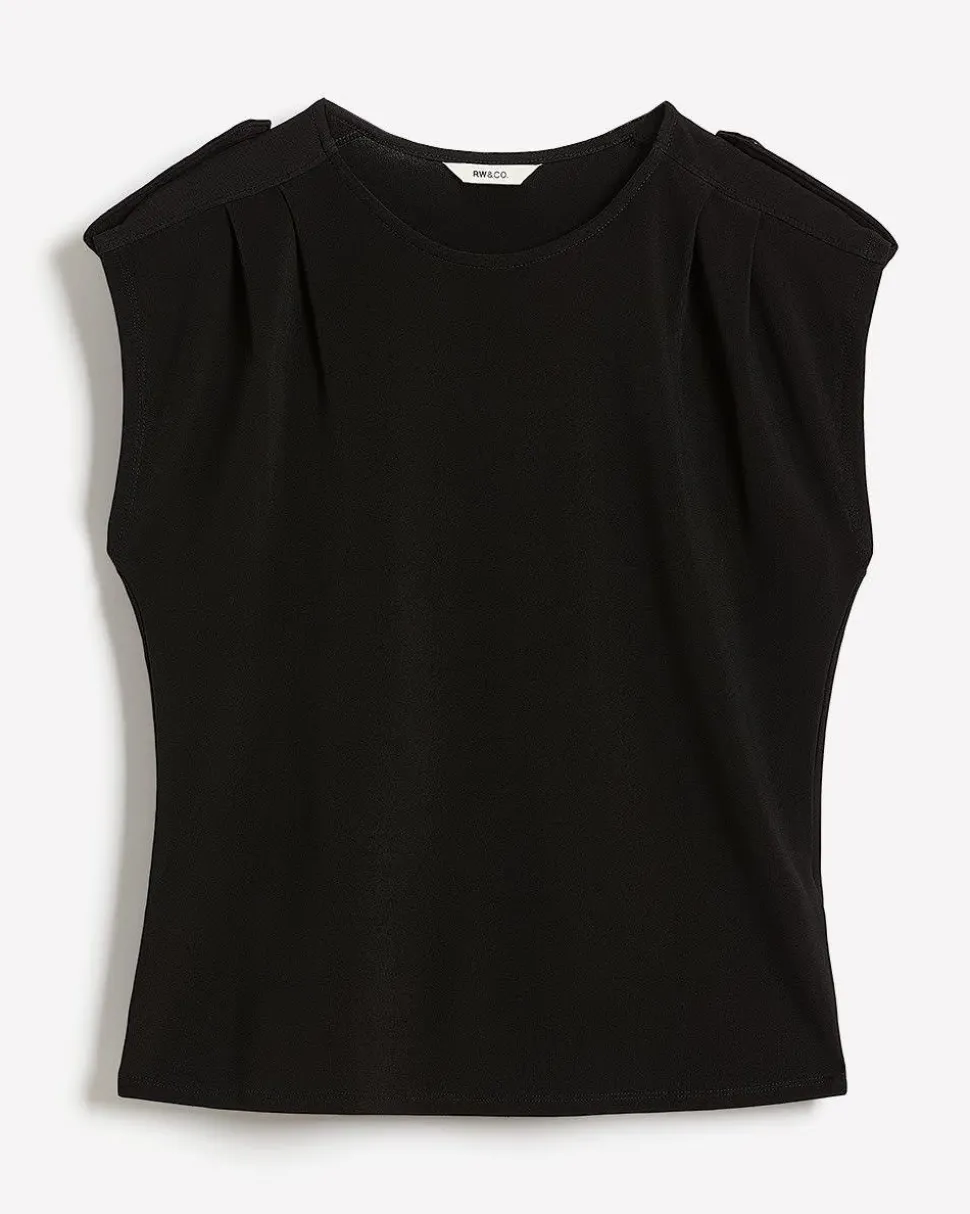 Utility-Extended-Sleeve Crew-Neck Top