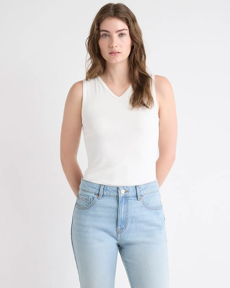 V-Neck Cami with Wide Straps