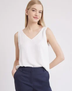 V-Neck Silky Crepe Cami