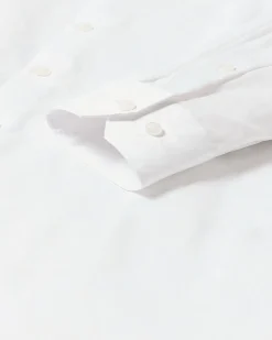 White Slim-Fit Dress Shirt with Tonal Twine