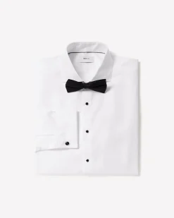 White Slim-Fit Tuxedo Shirt with French Cuffs